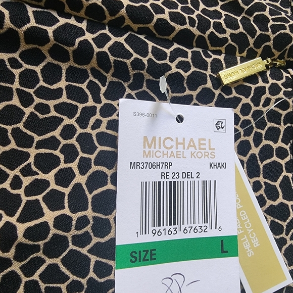 MICHAEL KORS Metallic Leopard Print Stretchy Skirt Size Large NWT - Picture 3 of 8
